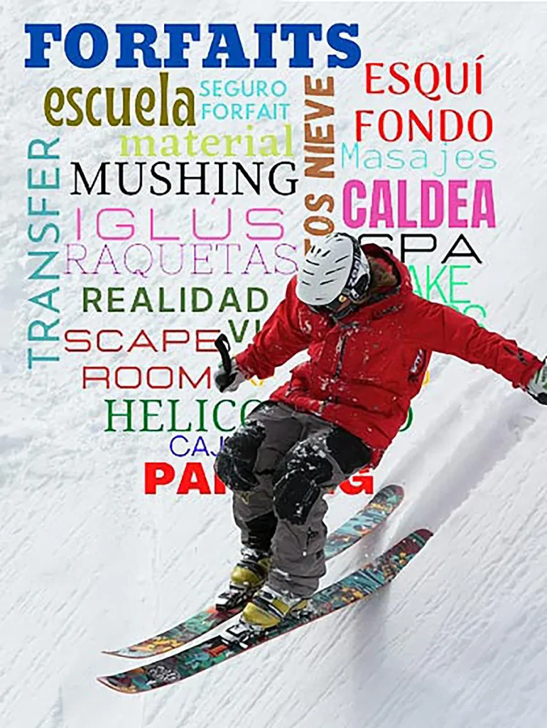 esquiador con actividades
